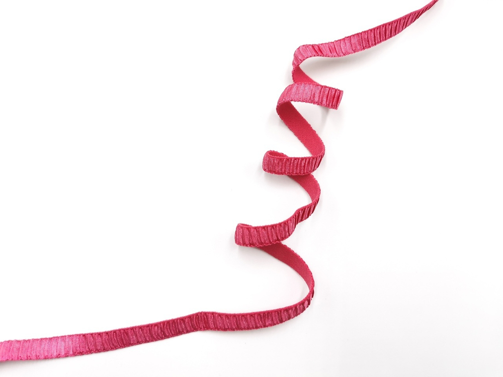 Бретелечная резинка со сборкой и блеском, 12 мм, розовый, (Арт: BR960/12-256), м