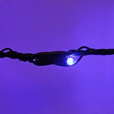 Гирлянда для улицы «Водопад» нить 7м 80 ламп LED чёрный провод, 8 реж, IP-54, Синий (возможность соединения)