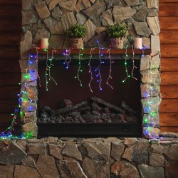 ULD-B3010-200-DTA MULTI IP20 Бахрома светодиодная с контроллером. 3 м. 200 светодиодов. Разноцветный свет. Провод прозрачный. TM Uniel.
