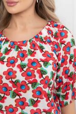 Блуза "Аксинья" (цветы на белом) Б5945 LT Collection