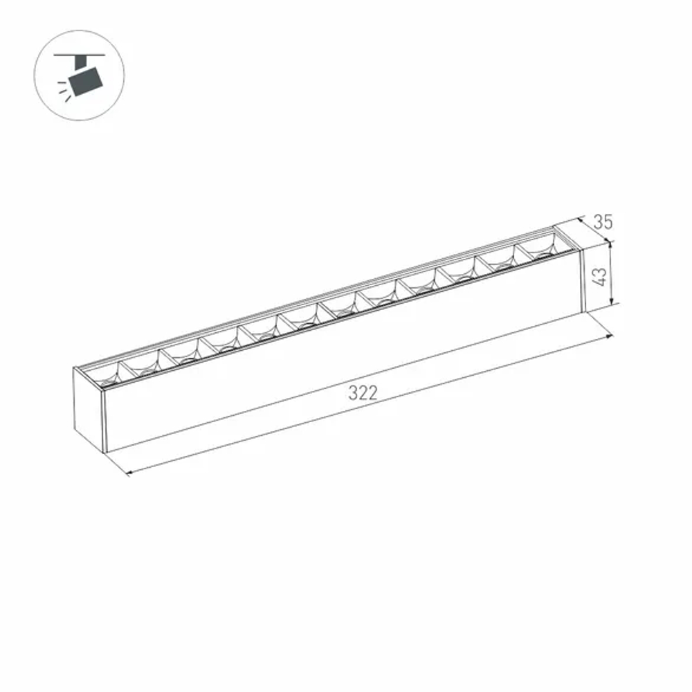 Светильник MAG-LASER-45-L320-12W Warm3000 (BK, 15 deg, 24V, DALI) (Arlight, IP20 Металл, 5 лет) 046528