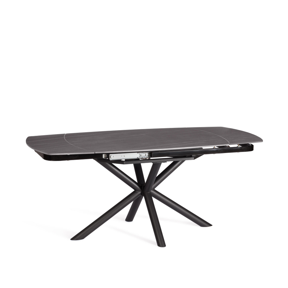 Стол обеденный Winston/Винстон столешница керамика (матовая) /опоры металл, темно-серый/черный, (120+30+30)x80x75(+1) см