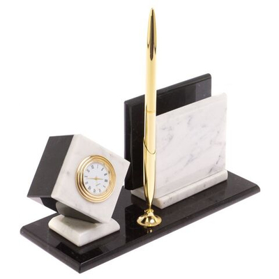 Визитница "Куб" из белого мрамора 22,5х8,5х11,5 см