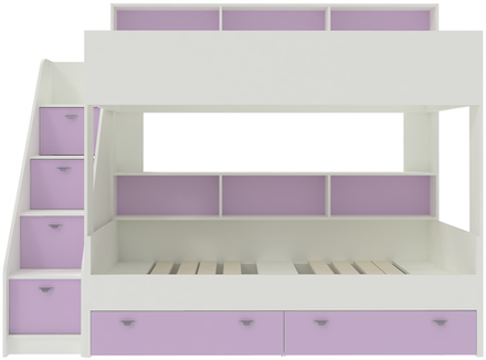 Двухъярусная кровать КарИВи Голден Кидс 10 Белый  Ирис