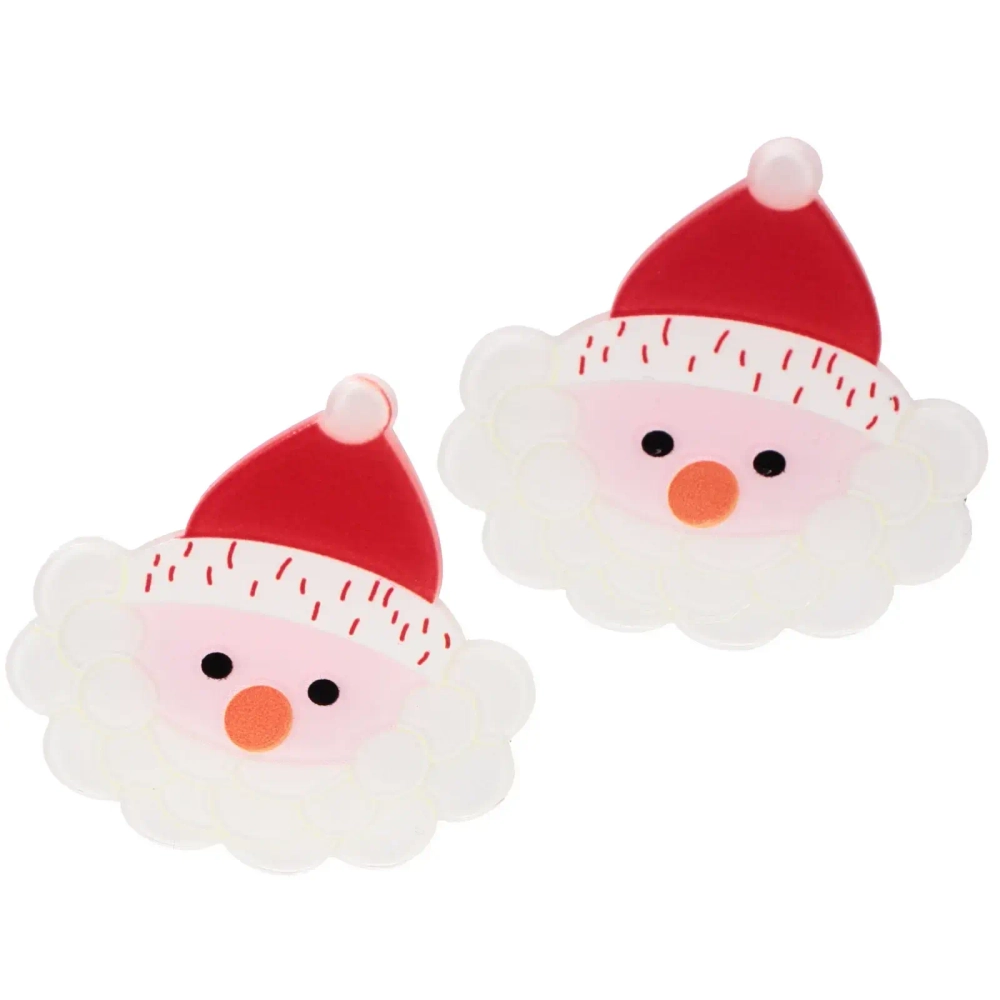 Зажимы для волос детские 2шт «БИСКВИТ», Дед Мороз, 5см