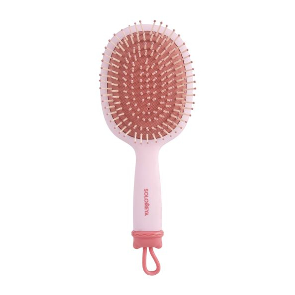 Расческа массажная с отверстиями для джиббитсов SOLOMEYA Croks Massage Hair Brush Pink