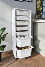 Стеллаж PERA с 7 выдвижными ящиками - белый