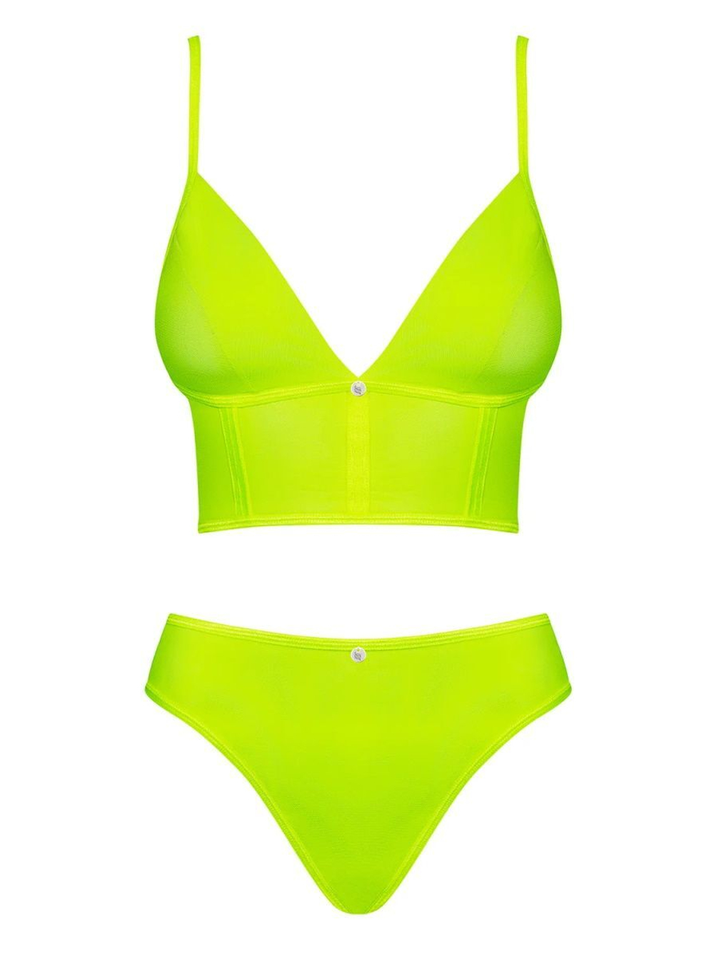 Эффектный женский комплект Neonia: топ и трусики (Размер: L-XL) (Цвет: лаймовый)