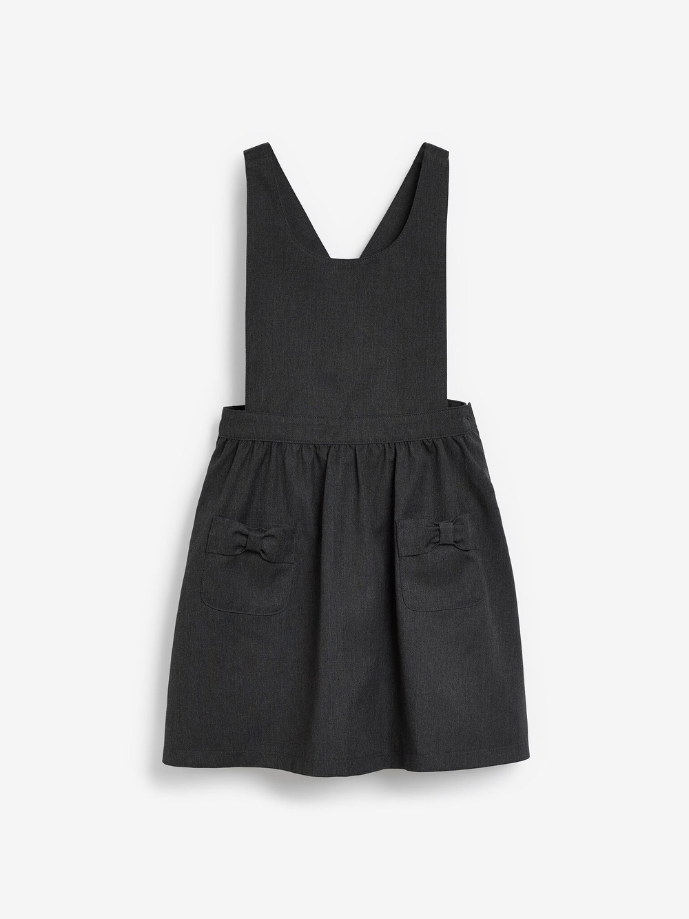 Сарафан школьный с карманами для девочки Next 975-008, Серый