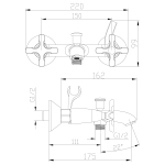 LM5712C Дуэтто Смеситель для ванны с коротким изливом, хром (к/к 12)