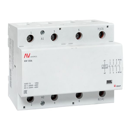 Контактор модульный КМ 125А 4NO 230В АС (6 мод.) AVERES EKF