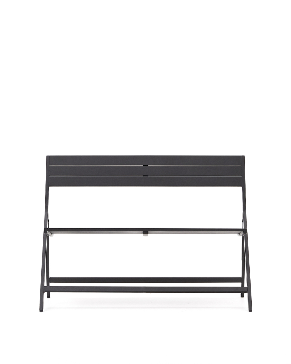 Складная уличная скамейка Torreta из алюминия с черной отделкой