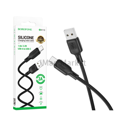Зарядный кабель Borofone BX113, USB-A - Type-C, 3A, 18W, 1 м, черный