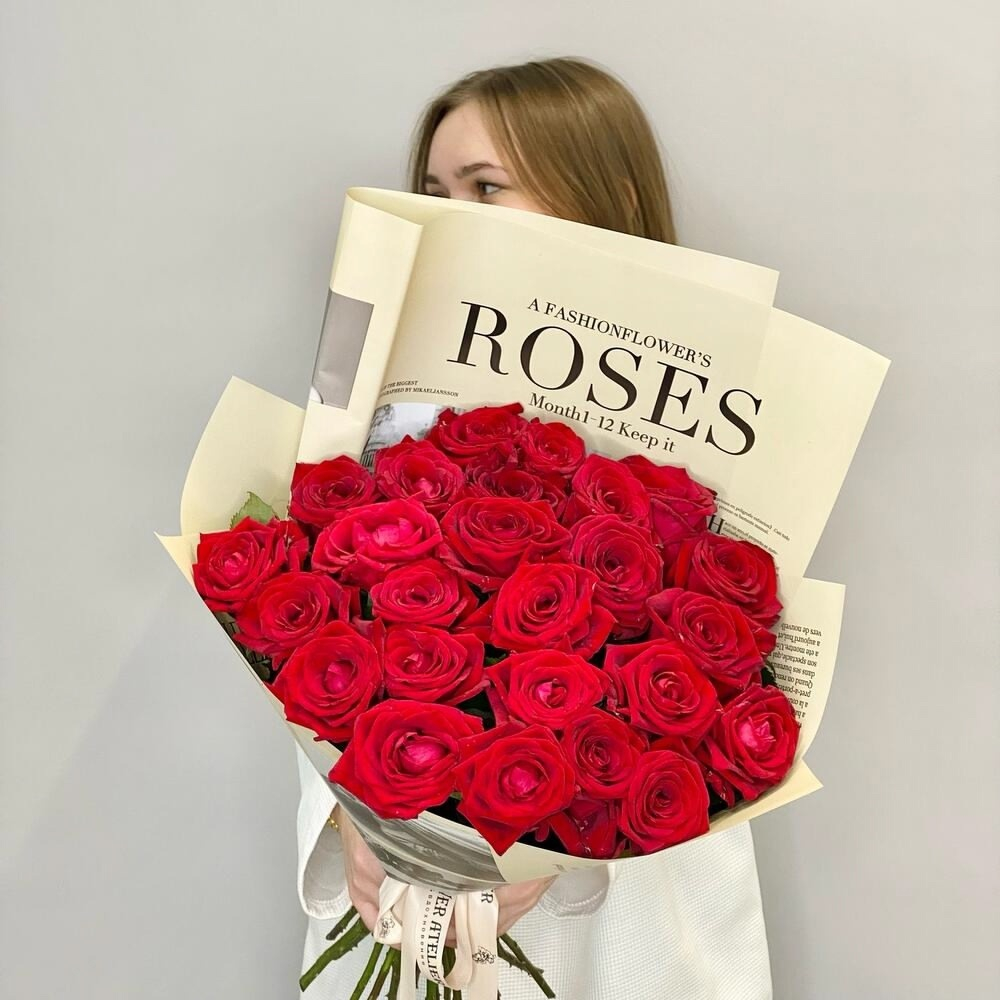 «25 Roses» букет из красных роз премиум
