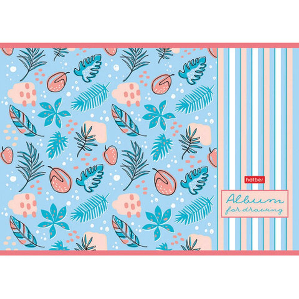Альбом для рисования А4 24 л., скоба, обложка картон, HATBER, 205х290 мм, "Фруктис", 24А4В