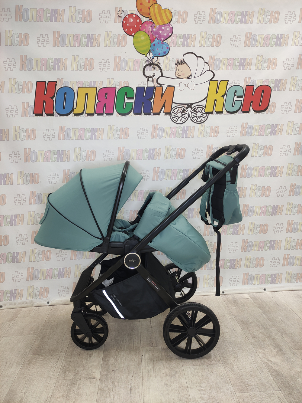 Коляска модульная 3в1 Indigo Sting зеленый