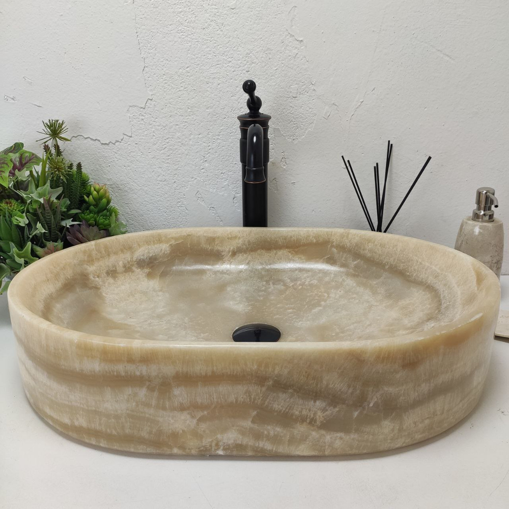 Раковина из оникса Oval Yellow Big OY-61558 60*40*13