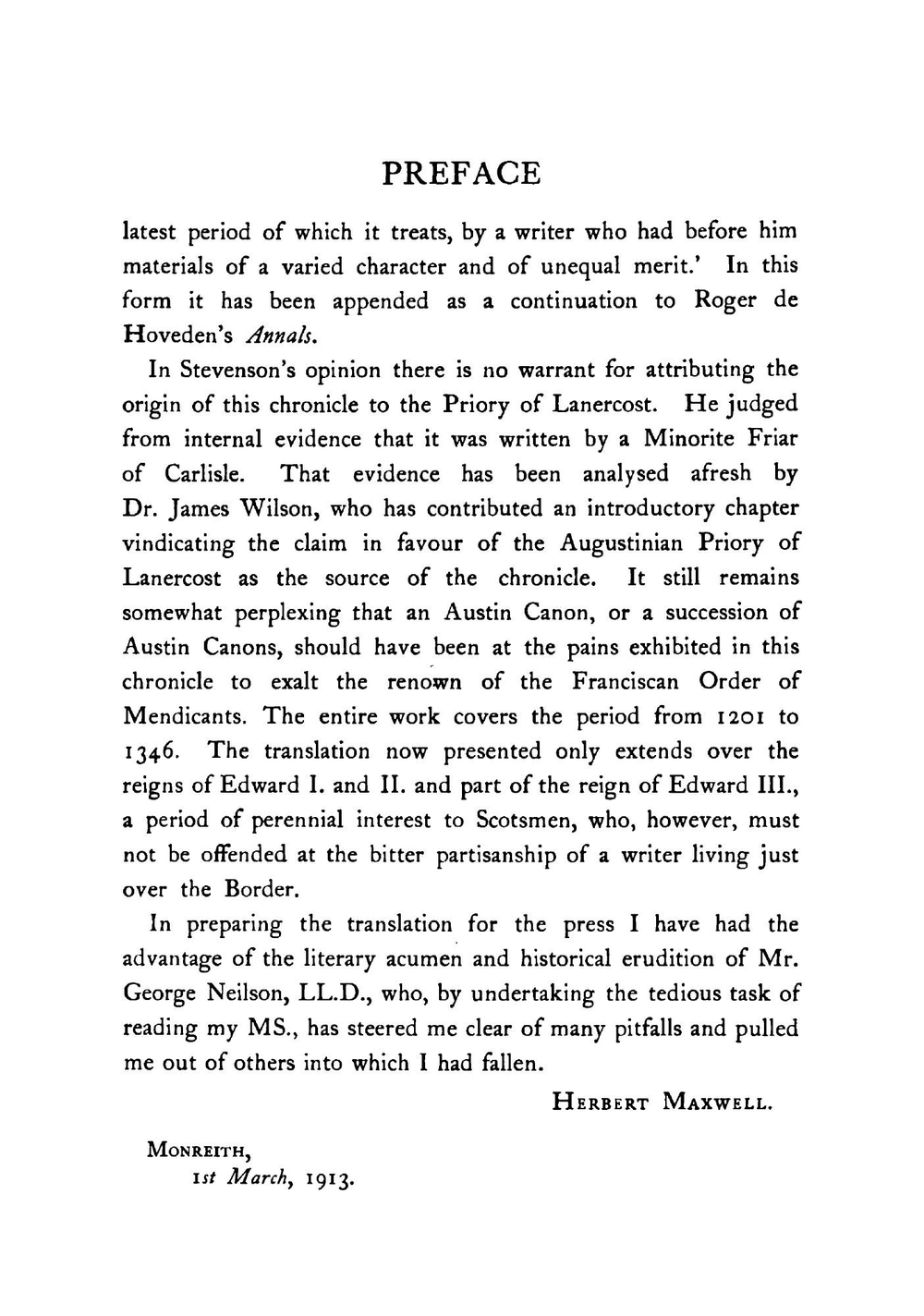 The Chronicle of Lanercost, 1272-1346 : Translated, with Notes | Maxwell Herbert