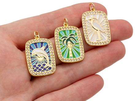 Подвеска-кулон "Цапля" 27мм