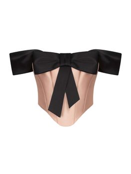 Атласный топ с бантом