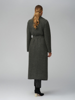Пальто с поясом темно-серое