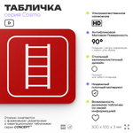 Табличка Пожарная лестница, для офиса, кафе, фитнес-клуба, магазина, отеля, 30 х 10 см черная, Айдентика Технолоджи