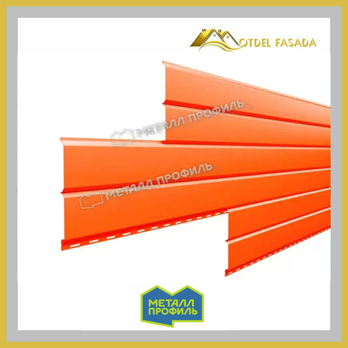 Сайдинг металлический L -Брус ХL Norman MP ПЭ- RALL 2004 Оранжевый , 0.5мм