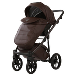 Детская универсальная коляска Adamex PRO Natura - CN-17-Coffee (шоколад экокожа)