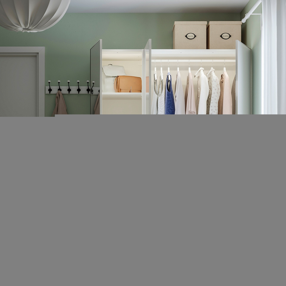 Распашной шкаф PAX AHEIM IKEA (комбинация с полками) (белый)  170*50*260