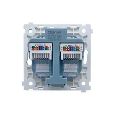 Donel R98 механизм розетки RJ45 + RJ45 (двойная) cat.6/ClassE-8/8, серия DA