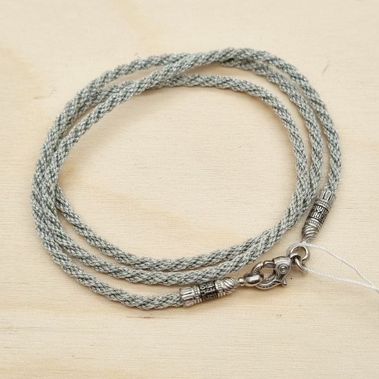 19001151 Текстильный шнурок серебристый, 2 мм