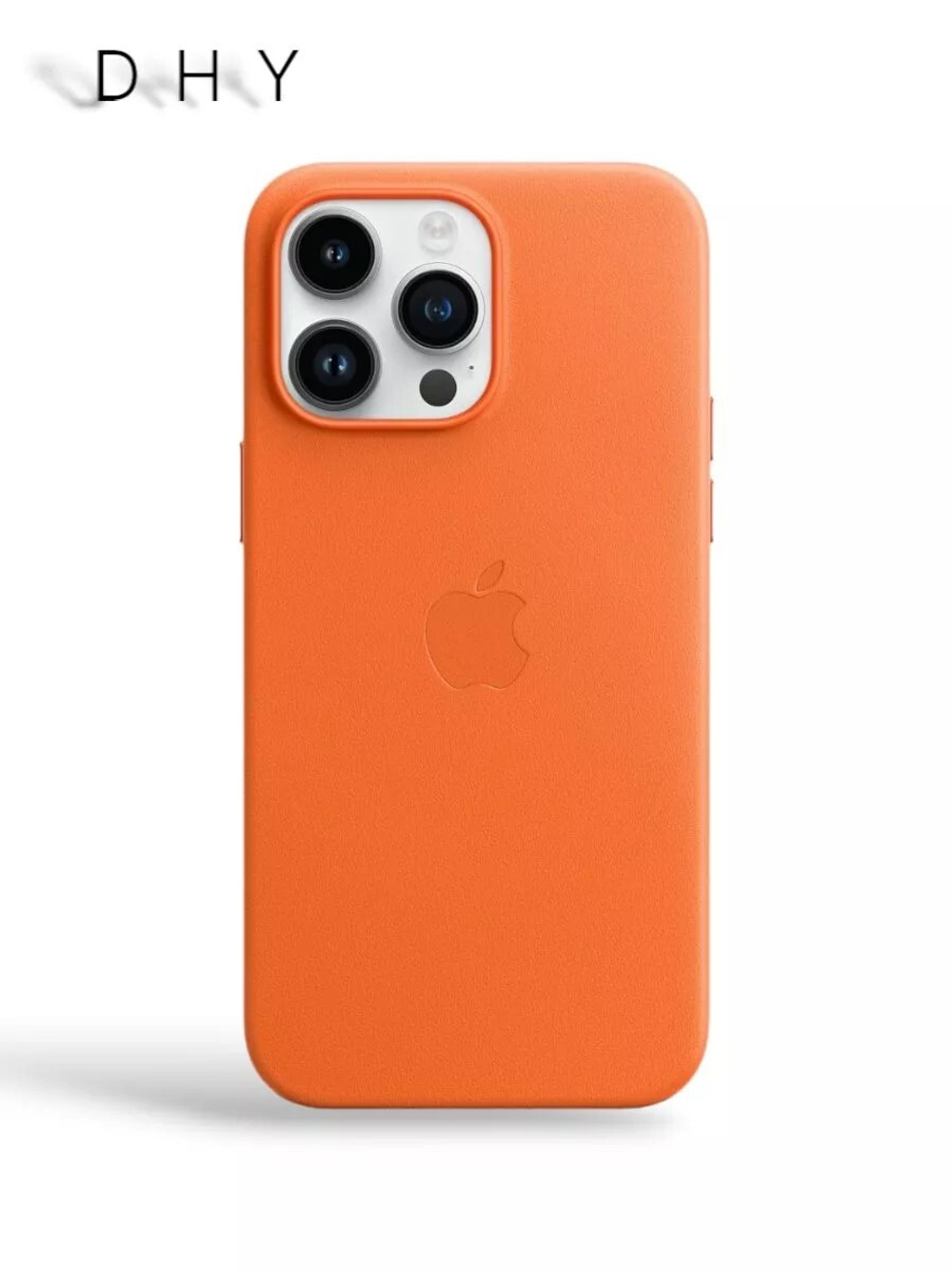 Кожаный чехол Leather Case iPhone 14 Pro | Gelargonidin Оранжевый