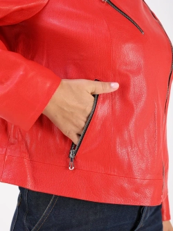 Кожаная куртка демисезонная косуха оверсайз