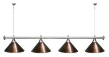 Лампа STARTBILLIARDS 4 пл. (плафоны золотые,штанга синяя,фурнитура золото)