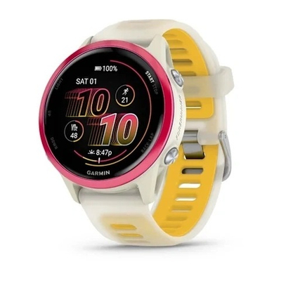 Умные часы Garmin Forerunner 570 42mm Raspberry Aluminum with Translucent Bone/Mango (010-02970-42)