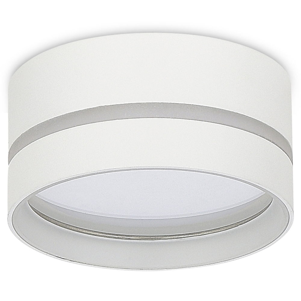 Светильник накладной,  GX53,  D85xH40мм,  IP20,  белый,  без лампы