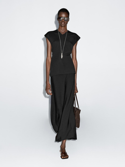 Massimo Dutti Длинная трикотажная юбка, черный