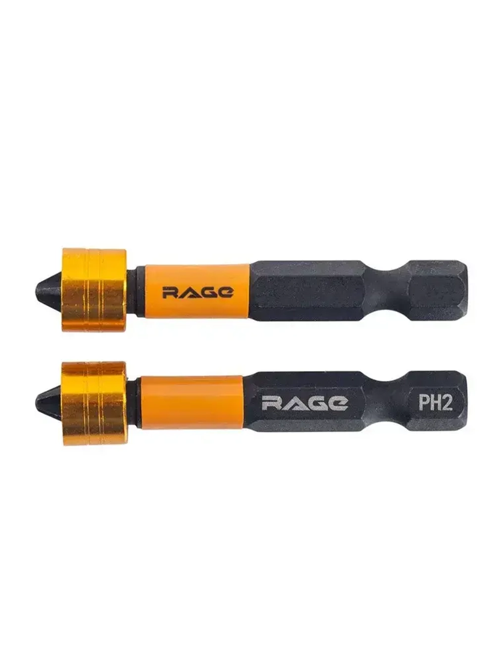 Биты с магнитным ограничителем PH2 x 50 мм 2 шт для ДСП гипсокартона RAGE by VIRA