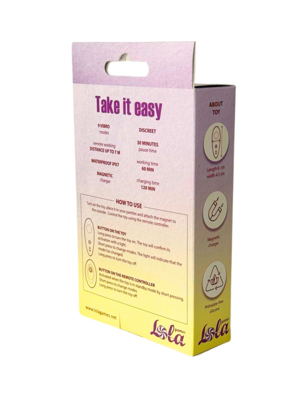 Вибратор в трусики Lola Games Joy 7,2 см с пультом ДУ, IPX7