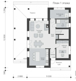 Проект Дома с террасой 2 этажный 138 кв. м К-32