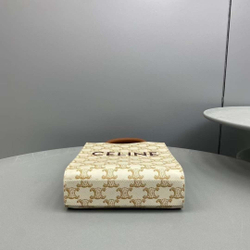 Celine Mini Cabas Vertical In Triomphe Canvas