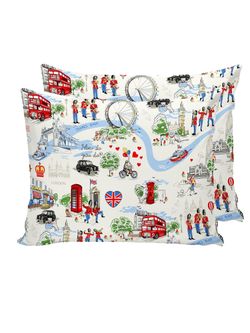 Наволочка комплект 2шт Сказка "Лондон беж" 40х60 см, перкаль