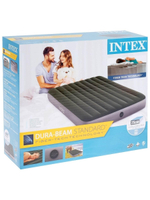 Мaтрас нaдувной Intex 64109 Prestige Downy 152х203х25 см / Крoвать нaдувная Интeкс двухспальная велюровая для дома и туризма