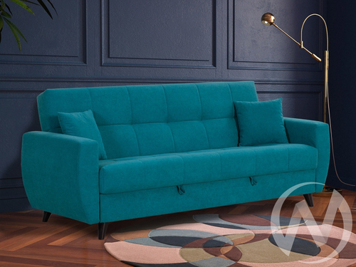 Диван прямой Бетти 2 (БД) LUMA 18 (велюр темно-голубой)