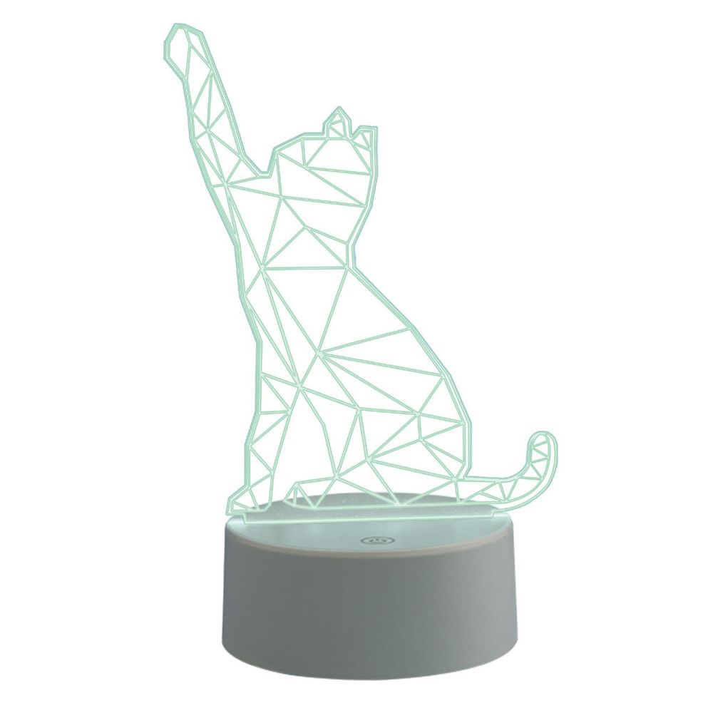 ULI-M501 RGB-3AAA CATTY-WHITE Светильник декоративный с эффектом 3D Кошка. на батарейках 3AAA не в-к. 1 светодиод. RGB свет. USB кабель в-к. TM Uniel