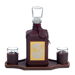 Графин «Время-деньги-1» с накладкой покрытой золотом 999 пробы