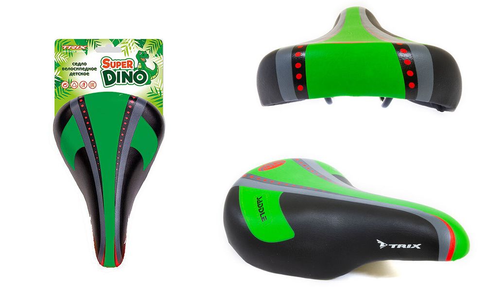 Седло TRIX Super Dino детское 230х145 мм, зеленое