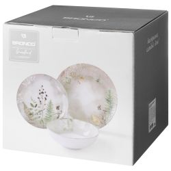 НАБОР ПОСУДЫ ОБЕДЕННЫЙ BRONCO GRASSLAND НА 4 ПЕР. 12 ПР.: 25,5 СМ, 20,5 СМ, 18 СМ