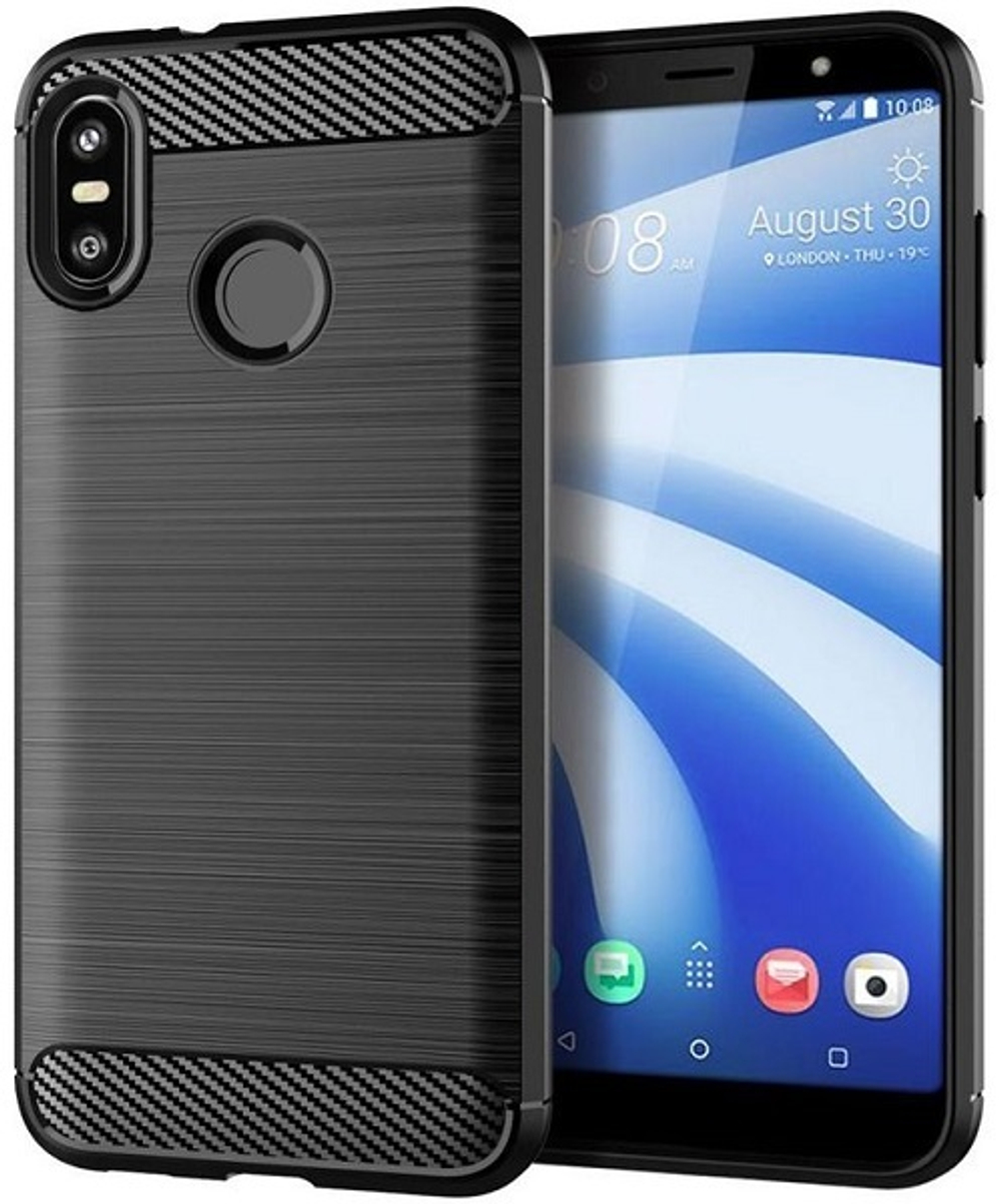 Чехол для HTC U12 Life цвет Black (черный), серия Carbon от Caseport