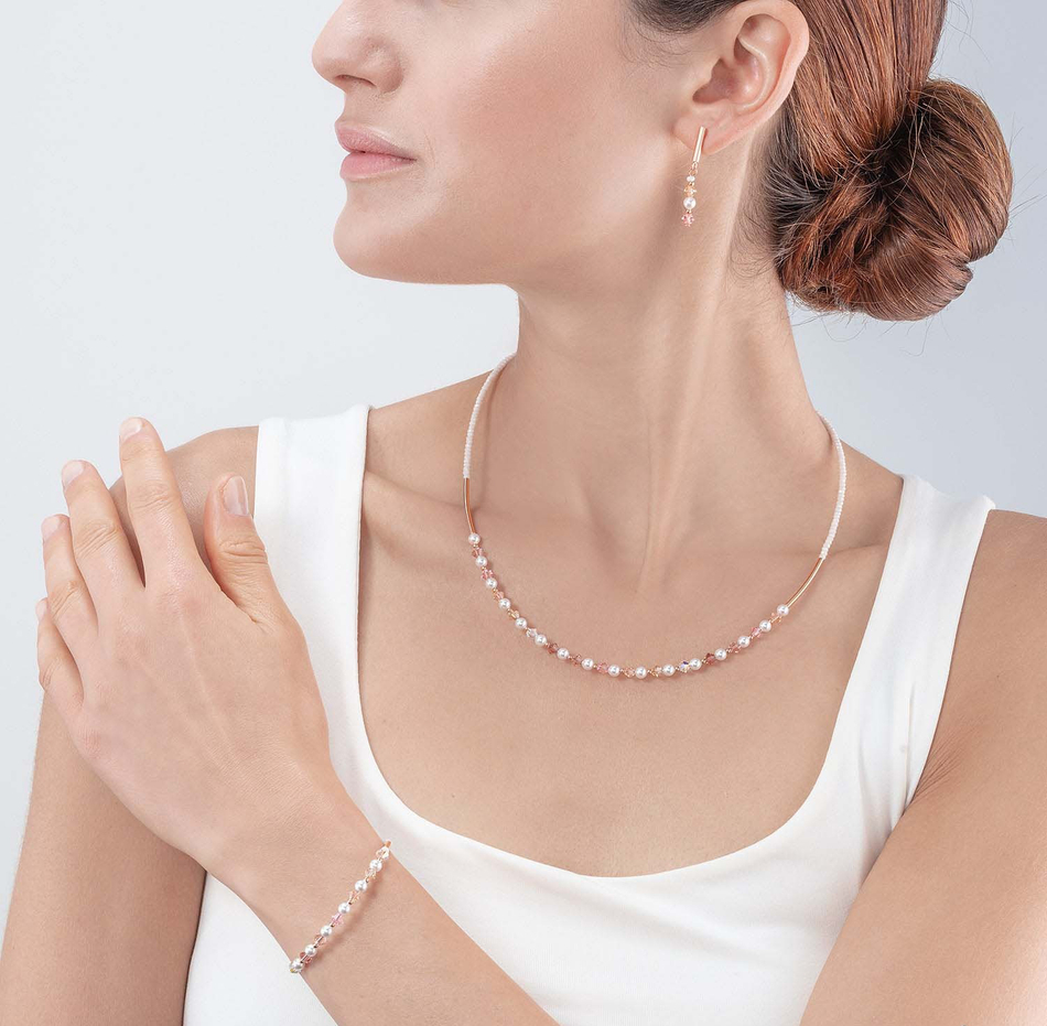 Колье Coeur de Lion Princess Light Rose 6022/10-1920 цвет розовый, белый, прозрачный